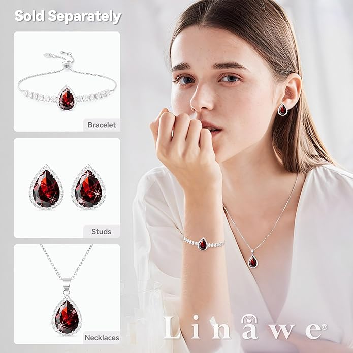Linawe Women Stud Earrings, Teardrop Diamond Moissanite Cubic Zirconia Earrings Studs Rhinestone Jewelry Gold/Silver/Rose Gold