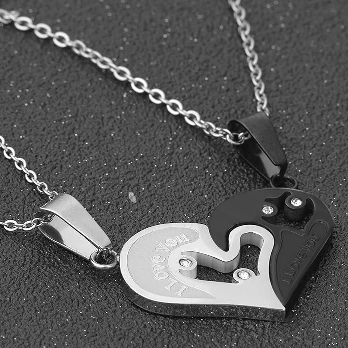 Couple Heart Or Cat BFF Best Friend for Girls Puzzle Friendship Pendant Necklaces,316L Stainless Steel