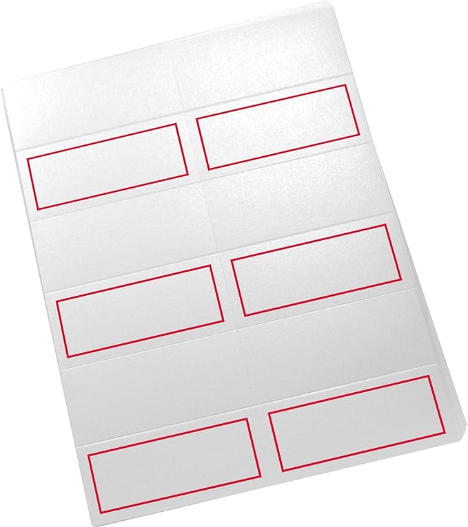 Single Line Border Printable Place Cards, Ruby Red (Choose Color), Set of 150 (25 Sheets), Laser & Inkjet Printers - Wedding, Party, Dinner, and Special Events - Made in the USA