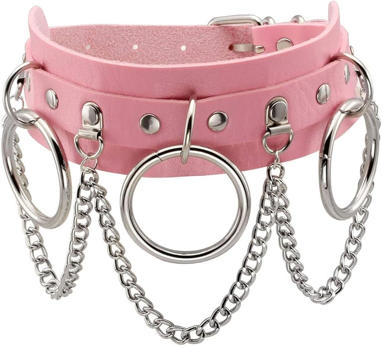 Eigso Vintage Punk Goth Studded Rivet Pu Leather Collar Choker Necklace with Spikes Adjustable