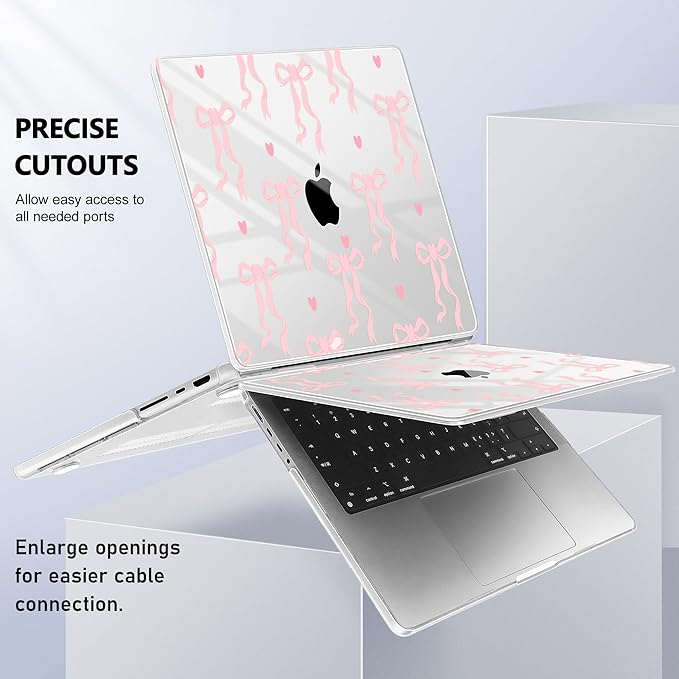 for MacBook Pro 16 inch Case 2021 2022 2023 2024 Release A3186 A3403 M4 A2991 M3 A2780 M2 A2485 M1 Pro/Max, Hard Shell Case with Screen Protector & Keyboard Cover, Bow