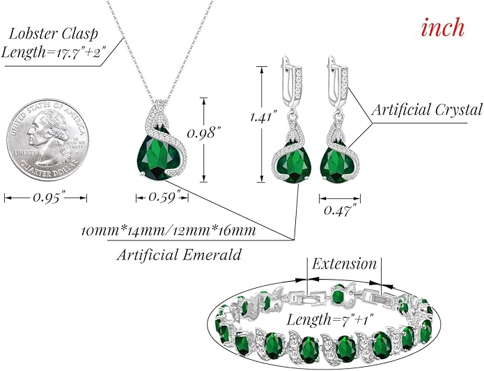 GZWHD Jewelry Set for Women Water Drop Cubic Zirconia Artificial Crystal Earrings Pendant Necklace Open Ring Tennis Bracelet Wedding Anniversary Birthday Engagement Gift for Bridesmaid Wife Girlfriend Friend