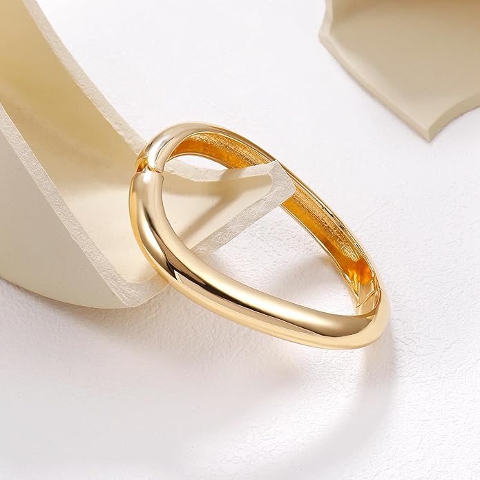 Elegance 11 designs Gold Plated Cuff Bangle Bracelets For Women Set Chunky Trendy Gold Bracelet Minimalist Hinged Arm Cuff Jewelry Gift 2pcs