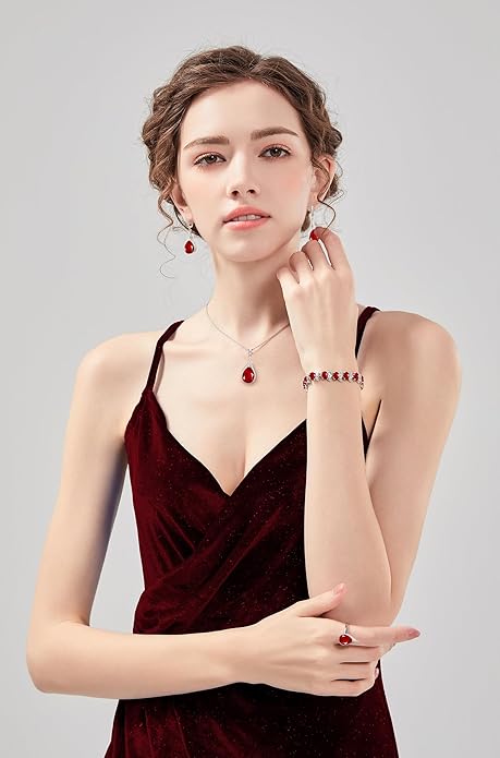 GZWHD Jewelry Set for Women CZ Earrings Necklace Ring Bracelet Set Prom Party Wedding Jewelry Gift for Mother Friend Wife