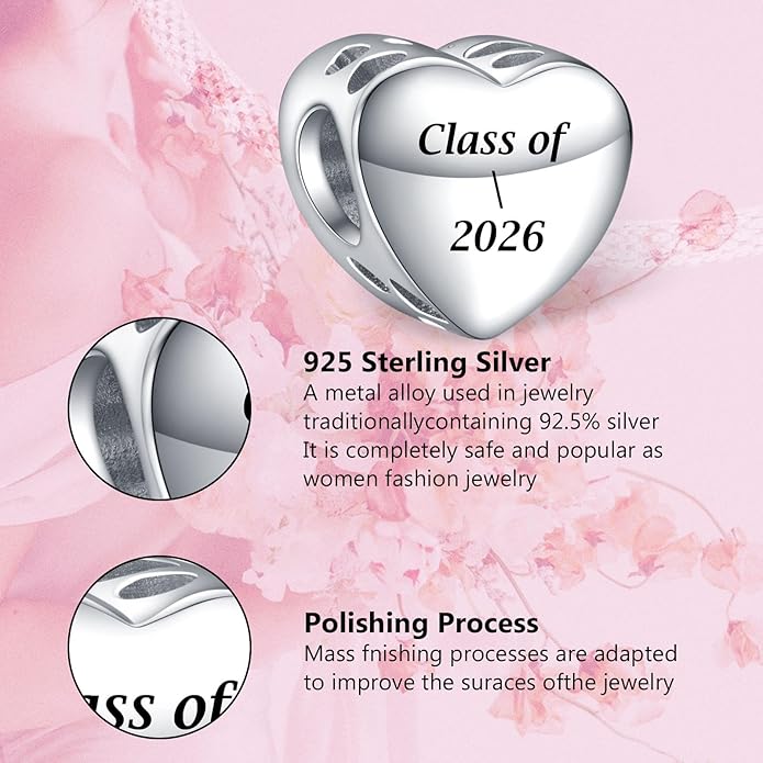 Annmors Personalized Photo Charms For Bracelets/Necklace 925 Sterling Silver Love Heart Shaped Engraved Customize Picture Gift for Birthday Mother's Day,Bead Charms Jewelry for Women
