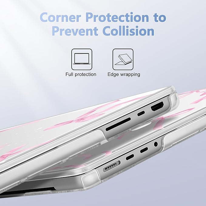 for MacBook Pro 16 inch Case 2021 2022 2023 2024 Release A3186 A3403 M4 A2991 M3 A2780 M2 A2485 M1 Pro/Max, Hard Shell Case with Screen Protector & Keyboard Cover, Bowknot