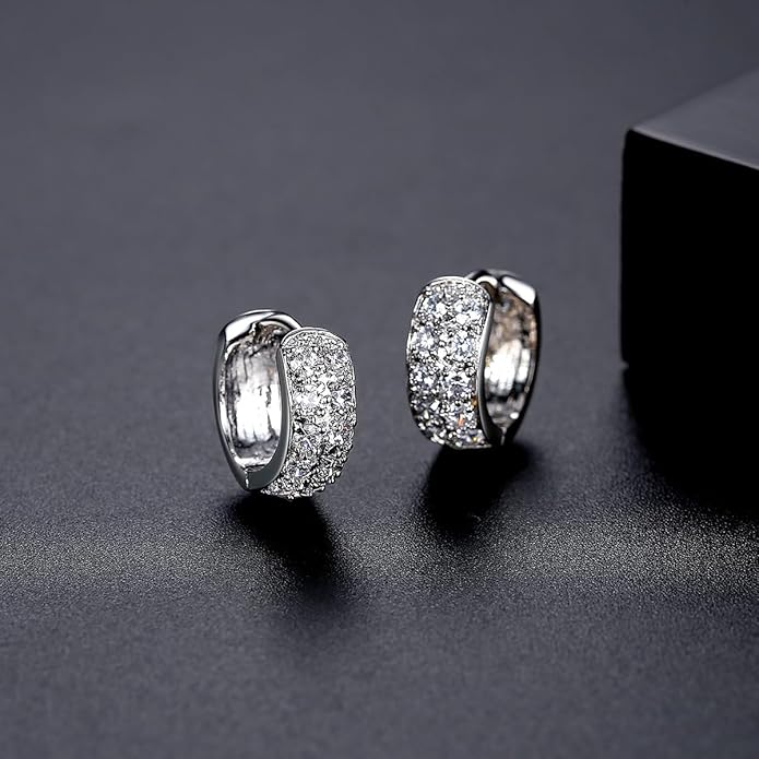 14K Gold Two - Tone Moissanite Ear Cuff Earrings for Women, Modern and Chic Style