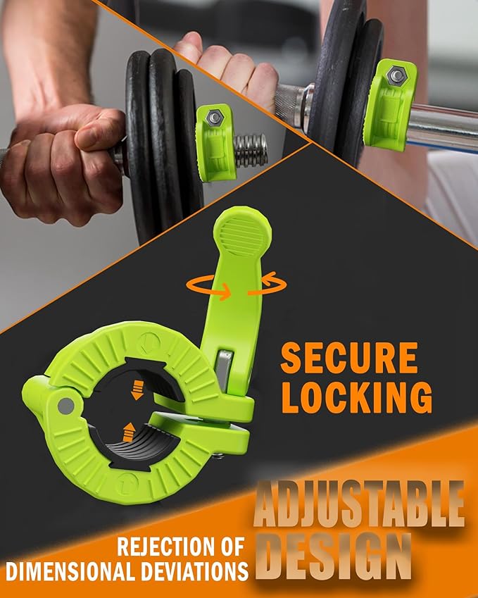 MAXRICH Barbell Clamp 1 inch Multiple Sizes & Adjustable Weight Clips for Quick Release Barbell Collars