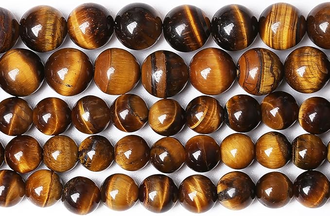 4MM 90PCS Natural Yellow Tiger Eye Stone Beads Semi Gemstone Round Loose Beads for Jewelry Making 15" DIY Bracelet Necklace Earrings (Yellow Tiger Eye Stone, 4mm)