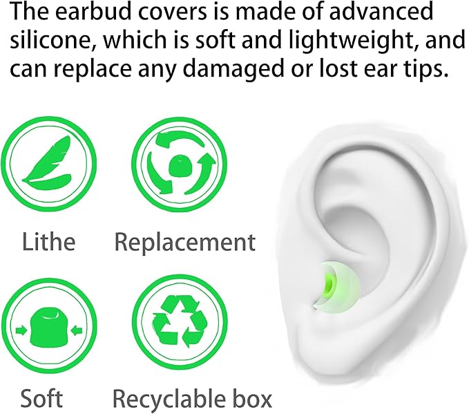 Earbud Replacement Tips Silicone Earbud Tips Eartips Fit Most in-Ear Earbuds(Inner Hole 3.8mm -5.1mm) Headphone Earbuds Rubber Tips 9 Pairs S M L