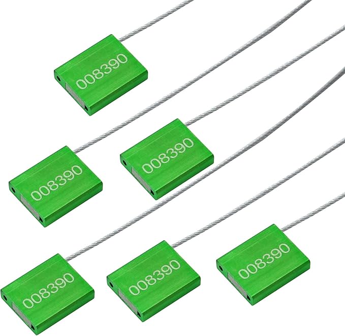 Tamper Evident Pull Tite Security Cable Seals Alumium Alloy Shipping Container Tags ISO 17712 Standard (Pack of 100, Green)