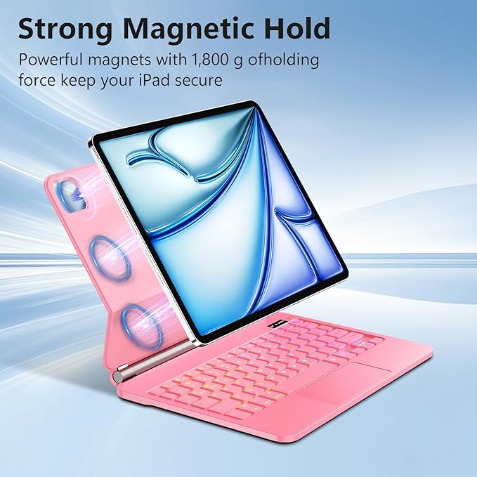 Keyboard Case for iPad Air 11-inch (M3 2025 / M2 2024) & iPad Pro 11 inch(1st/2nd/3rd/4th Generation)，Magic Magnetic Backlit Keyboard Case with Multi-Touch Trackpad- Easy-Set Floating Cantilever Stand