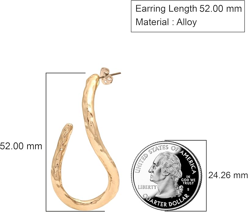 18K Gold Plated Sculptural Earrings Set for Women – Hypoallergenic, Lightweight, Modern Hoop & Drop Styles – 6 Bold Statement Designs – Christmas, Holiday, Thanksgiving Gift, Halloween
