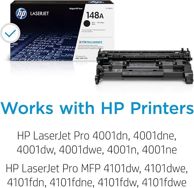 HP 148A Black Laserjet Toner Cartridge | This Cartridge Works Laserjet Pro 4001, MFP 4101 | W1480A