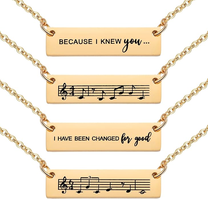 Ralukiia I Have Been Changed for Good Best Friend Necklace for 2, Wicked Friendship Jewelry, BFF Gift Set