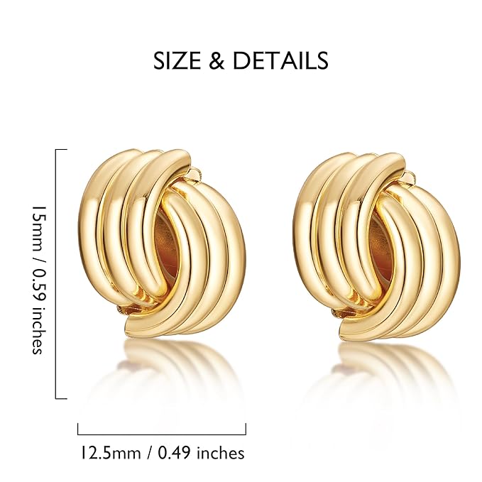 Knot Link Earrings for Women Statement Studs Earrings Chunky Geometric Drop Dangle Women's Fashion Jewelry