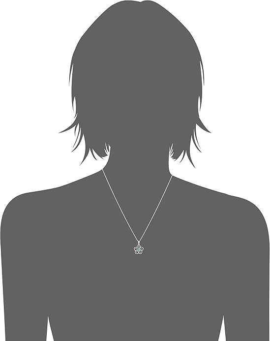 Amazon Collection Genuine or Created Gemstone Birthstone Flower Pendant Necklace with Chain in Sterling Silver, 18"