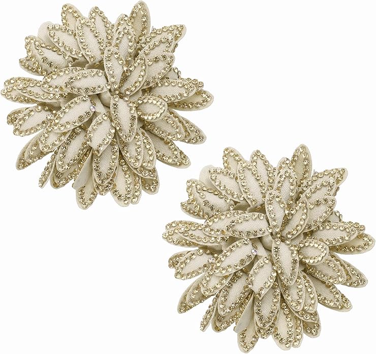 PATIKIL Flower Brooch Pin for Women, Rhinestone Rose Flower Brooch Dainty Fabric Floral Boutonnieres for Women