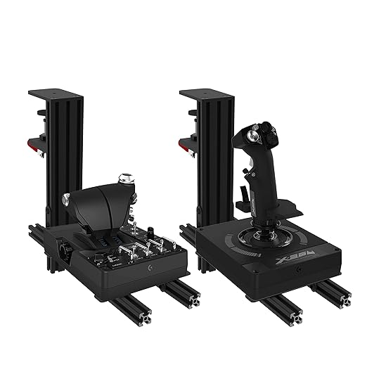 Hikig 2 Set Desk Mount for Flight Sim Game Joystick, Throttle and HOTAS Systems - Compatible With Logitech X56, X52, X52 Pro, Thrustmaster T-Flight HOTAS, T.16000M, TCA