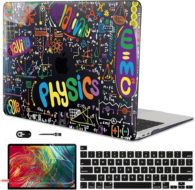 Case Compatible with MacBook Pro 13 inch M2 M1 2022 2021-2016 A2338 A2289 A2251 A2159 A1989 A1706,Pattern Plastic Hard Shell Keyboard Cover Screen Film Webcam Cover, Physical Chemistry