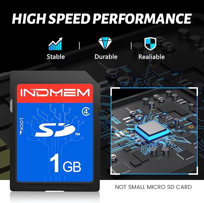 INDMEM SD Card 1GB, 10 Packs Class 4 1GB Flash Memory Card MLC Standard Secure Digital Cards Camera Card
