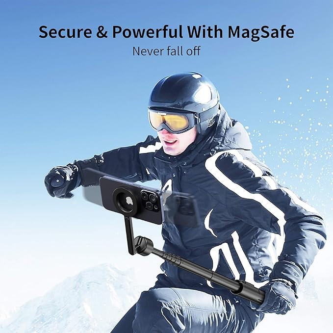 MagSafe Tripod for iPhone 64'' Selfie Stick Phone with Metal Ring and Remote, Fit for iPhone 12/13/14/15 Series, Magsafe Case and Other Phones