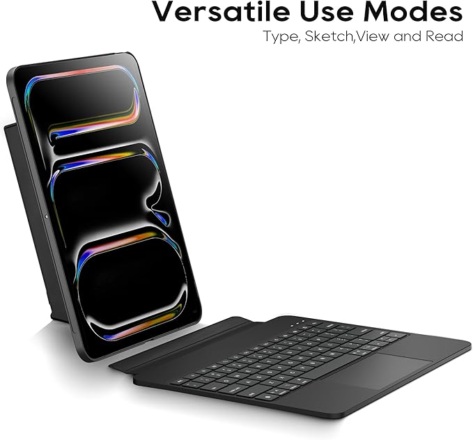 Detachable Keyboard Case for Apple 2025 iPad Air 13-inch (M3-M2) and iPad Pro 12.9-inch (6th-3rd Gen): Wireless Backlit Keyboard with Trackpad, Magnetic Protective Cover