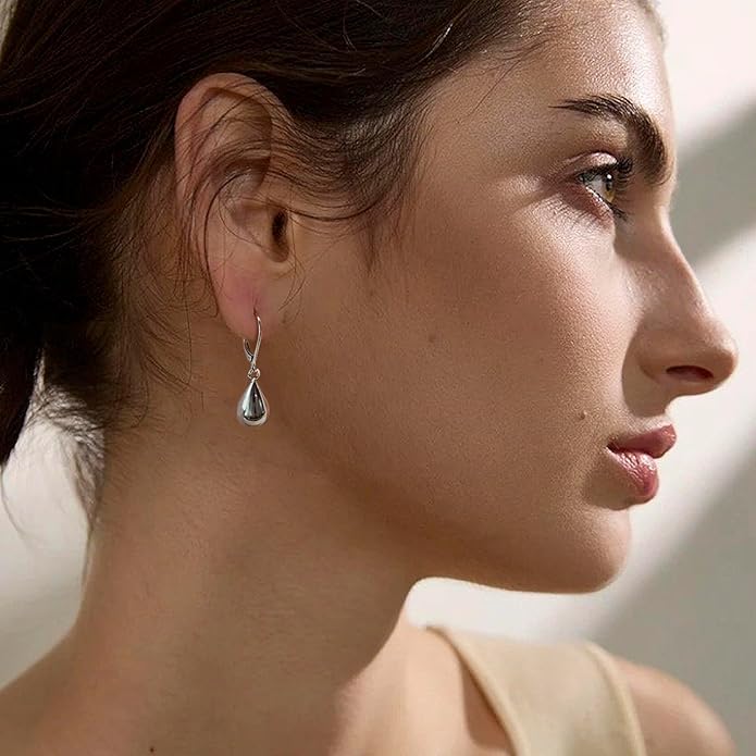 14K Gold Earring Cross Waterdrop Butterfly Heart Knot Earrings for Women Gold Silver Cross Leverback Drop Gold Silver Teardrop Hoop Dangle Earring White Gold Dangle Drop Earring