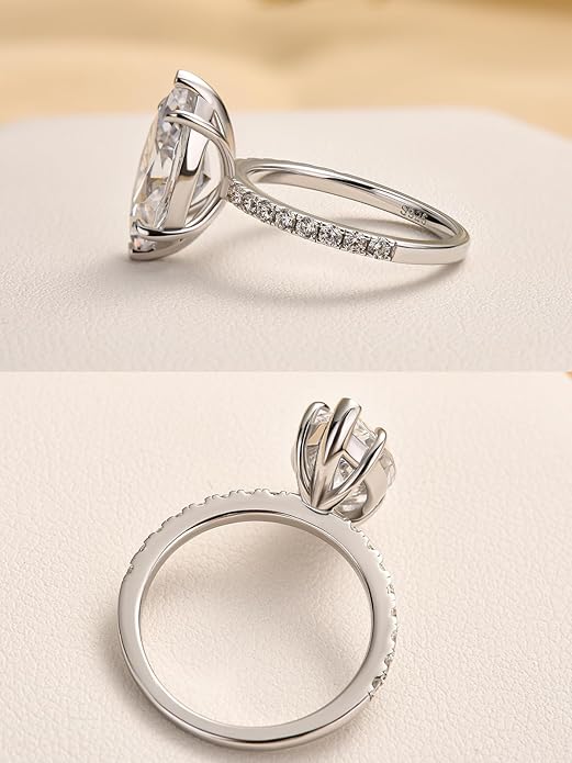 3.5CT Marquise Cut Engagement Ring, AAAAA Grade Cubic Zirconia Promise Ring for Women, S925 Silver Bridal Wedding Jewelry