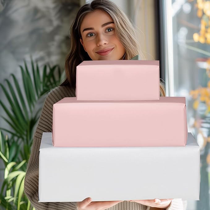NESCCI Oversized Matte Wrapping Paper,Double Sided Solid Color Pearly-Lustre Paper,Gift Wrapping Paper,Perfect for Wedding,Valentine's Day,Birthday,Christmas,Baby Shower (30 Inches X 32.8 Feet)