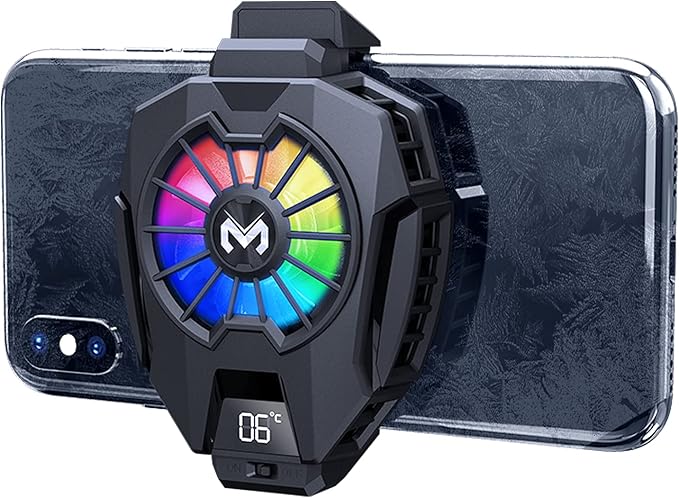Neveika Phone Cooler, Cellphone Radiator with Dual Semi-Conductor Cooling Chip, Mobile Phones with a Width of 6 to 8 cm for Tiktok Live Streaming, Outdoor Vlog, Mobile Gaming. (Digital display)