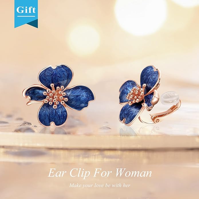 Clip on Earrings Women, 14K Gold Plated Earrings for Sensitive Ears, Fashion Women's Earrings Jewelry Birthday Gift for Wife Grandma Daughter Girls on Christmas Thanksgiving