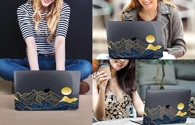 CISSOOK Compatible with MacBook Air 13.6 Inch Case A3240 A3113 A2681, Laptop Hard Shell Mountain Sunshine Cover with Keyboard Cover for MacBook Air 13 M2 M3 M4 Release 2022 2024 2025