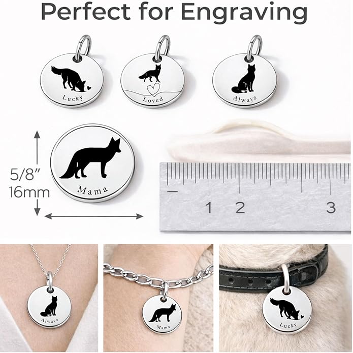 SM Design Mama Animal Charm Set – Set of 4 Stainless Steel Charms – Motherhood & Family Keepsake Jewelry Charmss