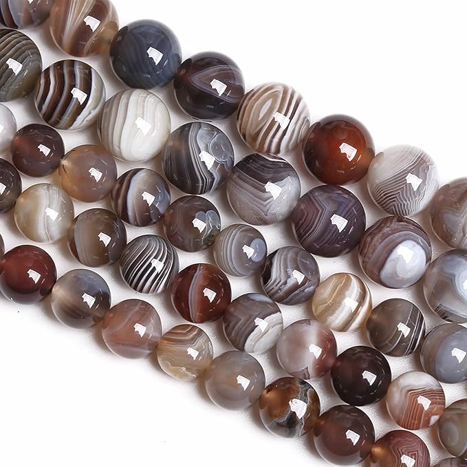 10MM 38PCS Natural Gemstone Stone Botswana Sardonyx Agate Beads for Jewelry Making DIY Bracelet