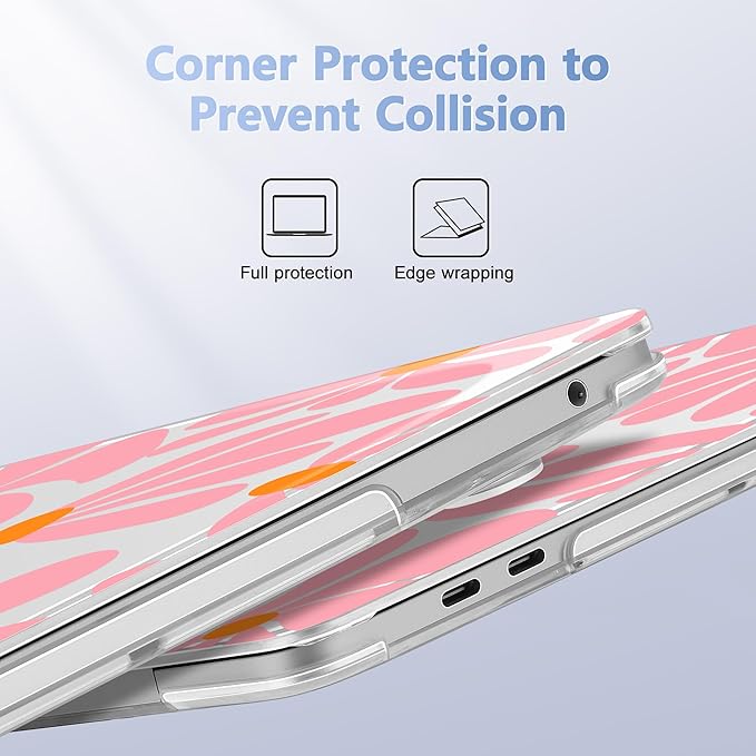 May Chen Case for MacBook Pro 13 inch M2 2023,2022,2021,2020 A2338 M1 A2251 A2289, Plastic Hard Shell Case for MacBook Pro 13" with Touch Bar Fits Touch ID, Groovy Flower