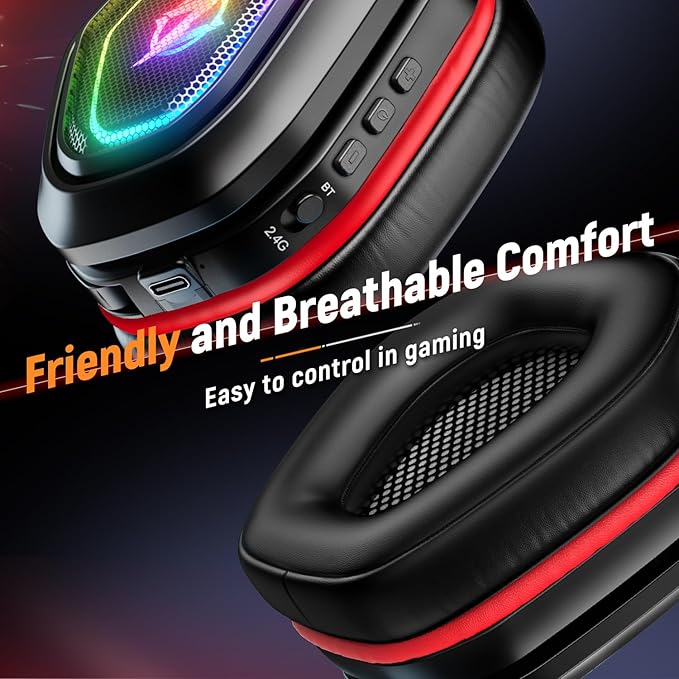 Wireless Gaming Headset with Flip Microphone