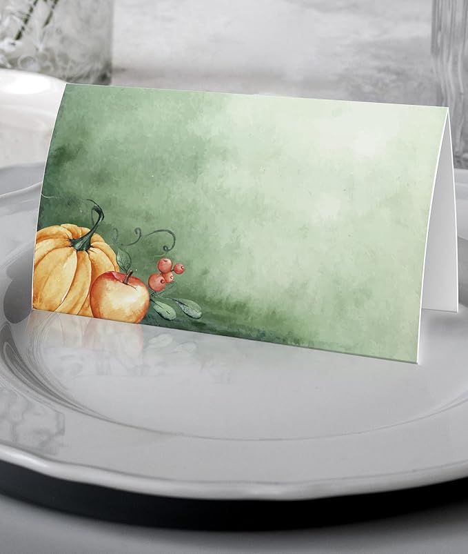 Thanksgiving Party Buffet food label(25 pack)-Thanksgiving Party, Maple Pumpkin Food Tent Labels, Table Place Cards-(FZ-a24)