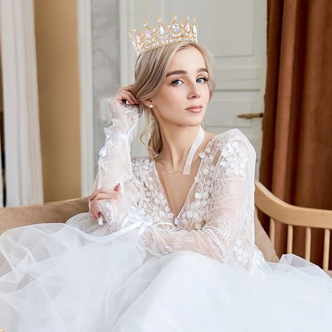 Queen Crown for Women Crystal Tiara for Girl Rhinestone Wedding Headband for Bride Hair Accessories for Costume Birthday Party Prom Gifts