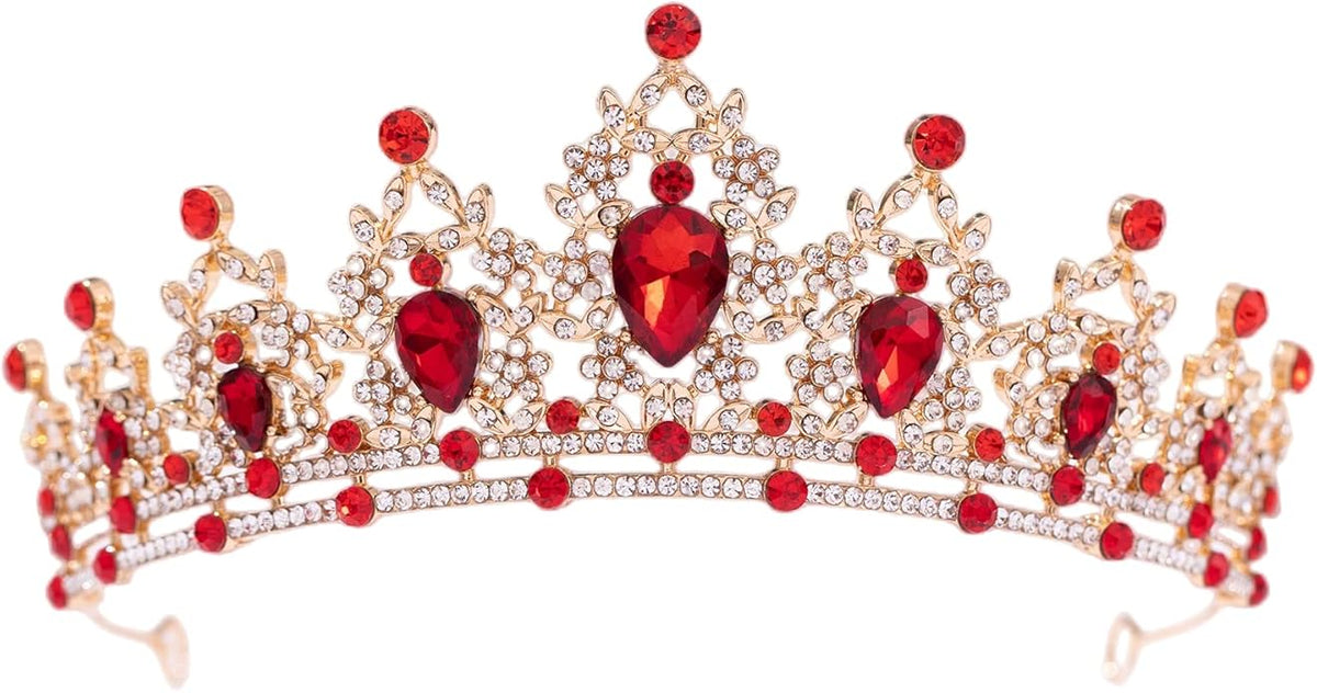 FORSEVEN Crystal Tiaras for Women, Wedding Tiaras and Crowns for Women Tiaras for Birthday Party Princess Crown Hair Accessories Bride Rhinestone Halloween Decorations Headband