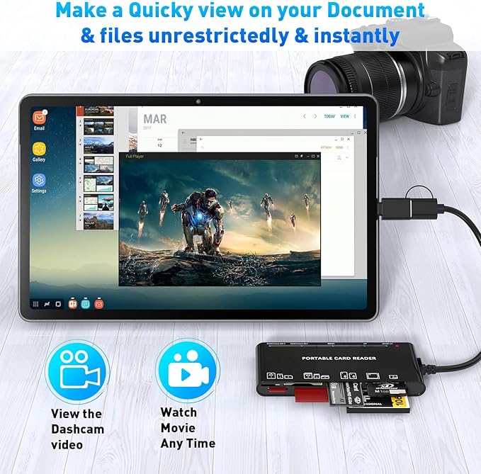 Memory Stick Pro Duo Adapter, Memory Card Reader for MS/XD/CF/SD Card - 7-in-1 Card Reader/Adapter for Windows, Mac, iOS, Android(USB-A + USB-C)