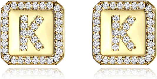 Gold Earrings for Women 24K Gold Filled Initial Earrings for Women S925 Earrings Gifts for Her