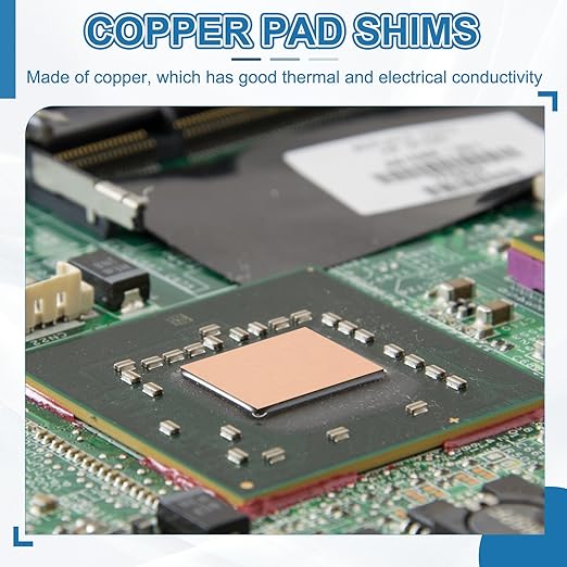 PATIKIL Copper Heatsink Pad Shims, 24 Pcs 15x15x1mm Copper Pad Shim IC Chipset GPU CPU Thermal Heatsink for Cooling Laptop Desktop Computer