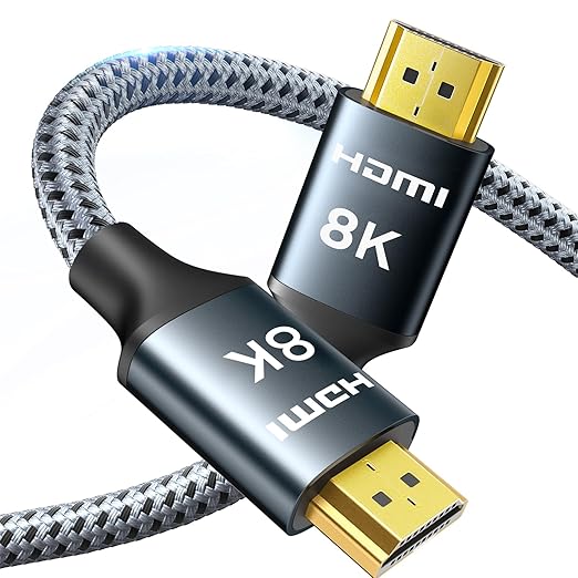 ARISKEEN 8K HDMI Cable 17 FT, 48Gbps High Speed HDMI 2.1 Cable, 8K 60Hz, 4K 120Hz 144Hz Braided HDMI Cord - 17 Feet