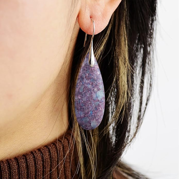 SELOVO Stone Fishhook Dangle Drop Earrings Statement Earrings for Women Stone