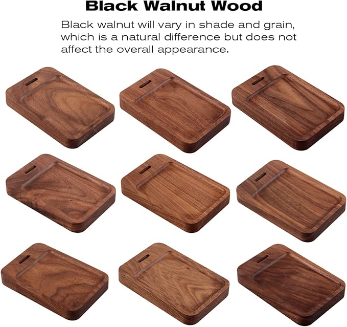 Walnut Wood & Aluminum Headset Holder, Desktop Headphone Stand, Universal headphone holder for most music gaming headsets - Black Walnut