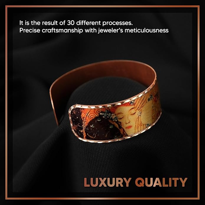 Moreni Copper Bracelet for Women with Wooden Gift Box – Art-Inspired Elegant & Timeless Handmade Jewelry Gift