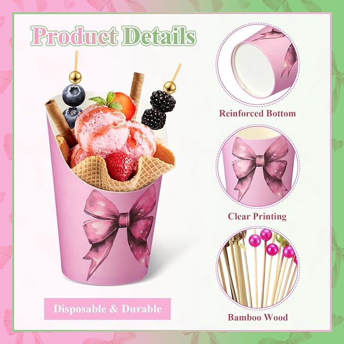 Tioncy 250 Pcs Charcuterie Cups with Cocktail Picks Sets, Bridal Shower Decoration 50 Charcuterie Cups with 200 Sticks for Wedding Baby Shower Floral Boho Witch Party Decorations(Pink Green,Witch)