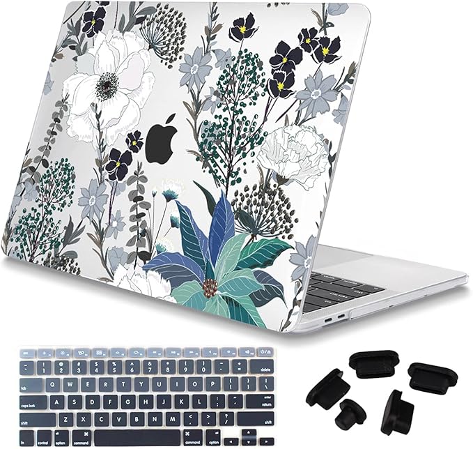 Mektron for MacBook Air 13 Case A1466/A1369 (2010-2017 Release), Snap-on Plastic Hard Shell Cover for MacBook Air 13.3 inch with Keyboard Cover, Retro Florals