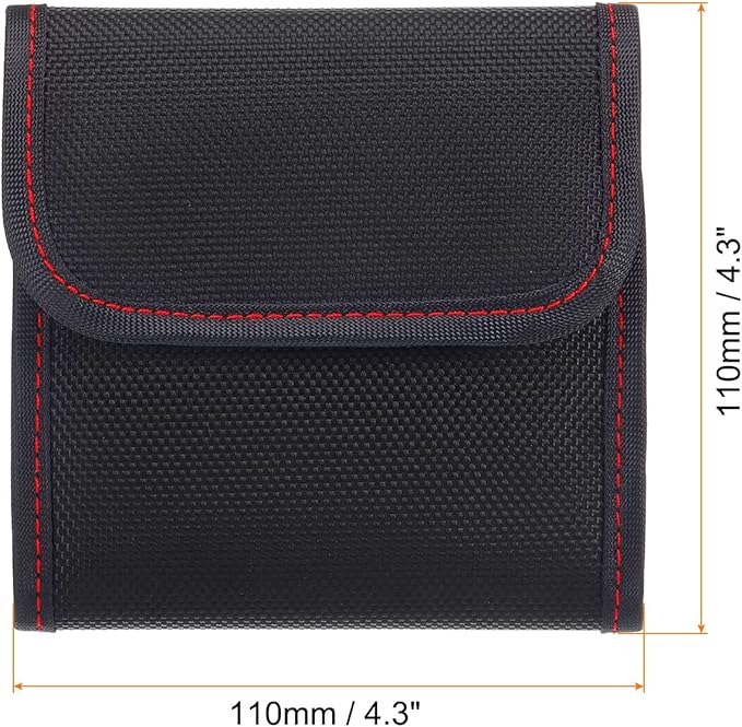 PATIKIL Lens Filter Case, 3-Pocket Camera Filter Case Portable Lens Filter Pouch Photography with Belt Loop Fit Camera Bag Strap Pocket Drone for 25mm-82mm, Black Red